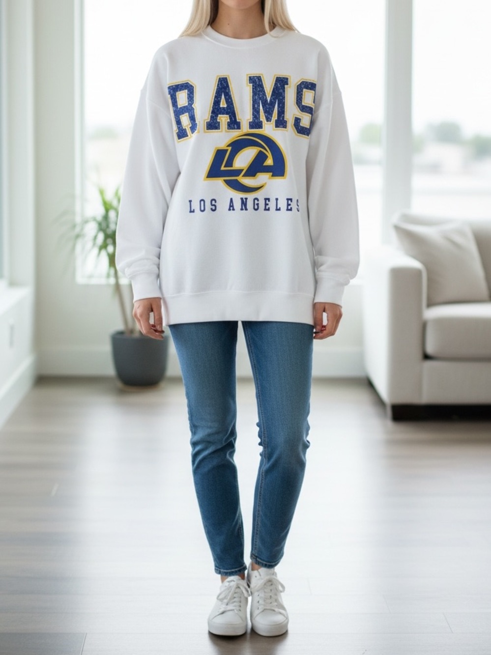 Los Angeles Rams Gameday Couture Women's Oversized Sunday Drives Fleece Sweater